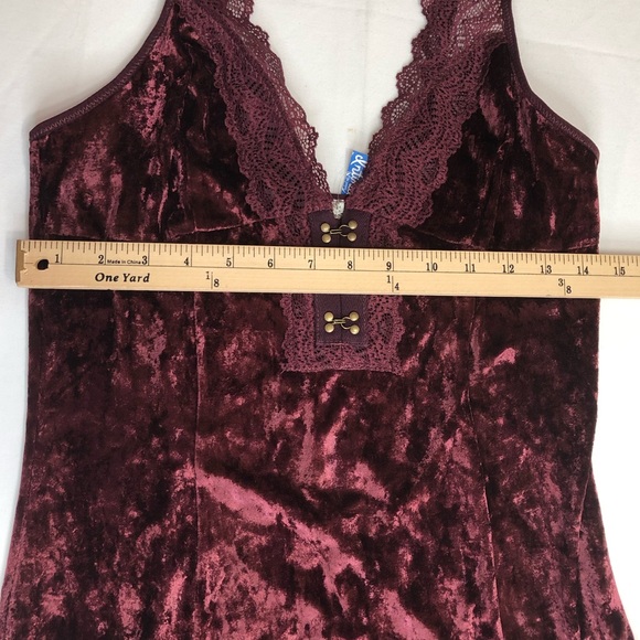NWOT FREE PEOPLE Wait For It Red Velvet Mini Dress . Size M. M - Picture 7 of 9